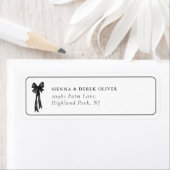 Zwart-wit Bow Retouradres Etiket (Insitu)