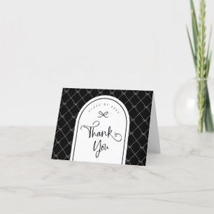 Zwart Wit Bow Script Foto Afstuderen Bedankkaart