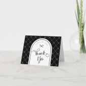 Zwart Wit Bow Script Foto Afstuderen Bedankkaart (Voorkant)