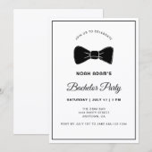 Zwart & Wit Bow Stropdas Moderne vrijgezellenfeest Kaart (Voorkant / Achterkant)