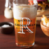 Zwart Wit Bow Stropdas Monogram Groomman Bruiloft Glas