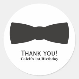 Zwart & Wit Bow Stropdas Tuxedo Boys Feestgunst Ronde Sticker