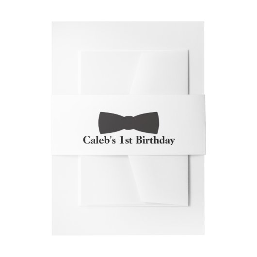 Zwart & Wit Bow Stropdas Tuxedo Boys Party Uitnodigingen Wikkel (Voorkant Voorbeeld)