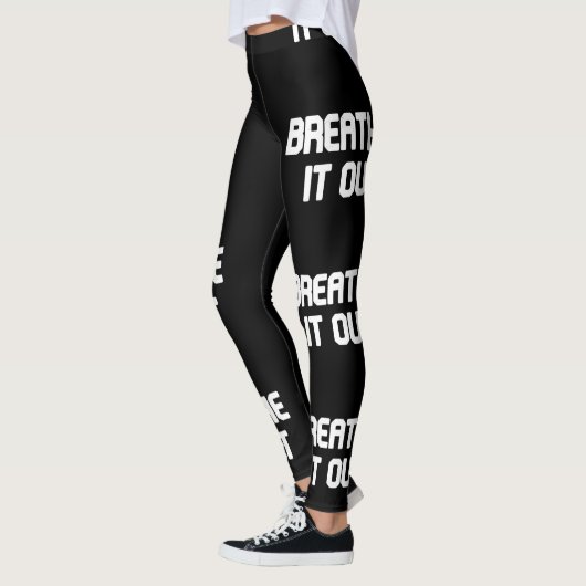 Zwart-wit Breedte Leggings uit (Links)