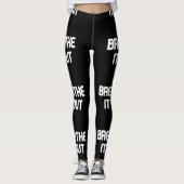 Zwart-wit Breedte Leggings uit (Voorkant)