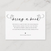 Zwart-wit Breng een Boek Baby shower Enclosure Informatiekaartje (Voorkant)