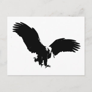 Zwart-wit Briefkaart Eagle Silhouette