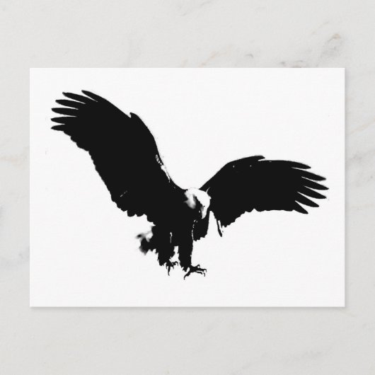 Zwart-wit Briefkaart Eagle Silhouette (Voorkant)