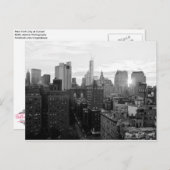 Zwart-wit Briefkaart van de Stad van New York (Voorkant / Achterkant)