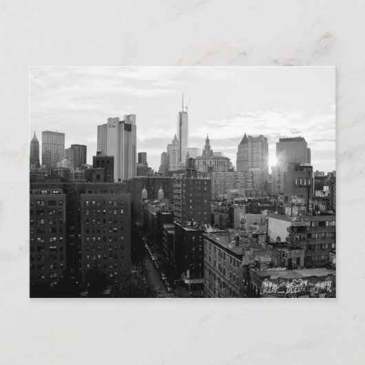 Zwart-wit Briefkaart van de Stad van New York (Voorkant)
