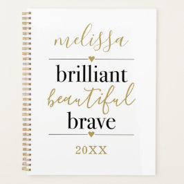 Zwart Wit Briljant Mooi Dapper Script Naam Planner