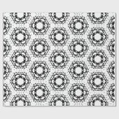 Zwart-wit Brocade Patroon Cadeaupapier (Vlak)