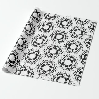 Zwart-wit Brocade Patroon Cadeaupapier