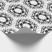 Zwart-wit Brocade Patroon Cadeaupapier (Hoek)