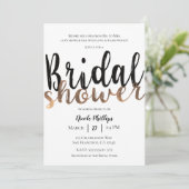 Zwart Wit Brons Modern Glam Vrijgezellenfeest Kaart (Staand voorkant)