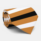 Zwart, wit, Bronze Moderne Stripes Patroon Stropdas (Opgerold)