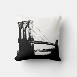 Zwart & Wit Brooklyn Bridge New York City kussen