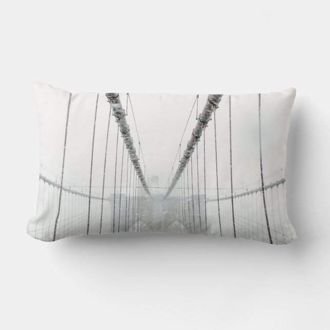 Zwart-wit Brooklyn Brug Kussen (Voorkant)