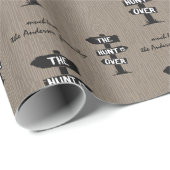 Zwart Wit & Brow Rustieke gewei De jacht is voorbi Cadeaupapier (Rol Hoek)