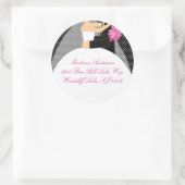 Zwart-wit bruid & bruidegom adreslabel Sticker (Tas)