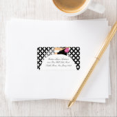 Zwart-wit bruid & bruidegom retour adreslabel etiket (Insitu)