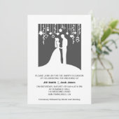 Zwart-wit bruid en bruin papier, geslepen kaart (Staand voorkant)