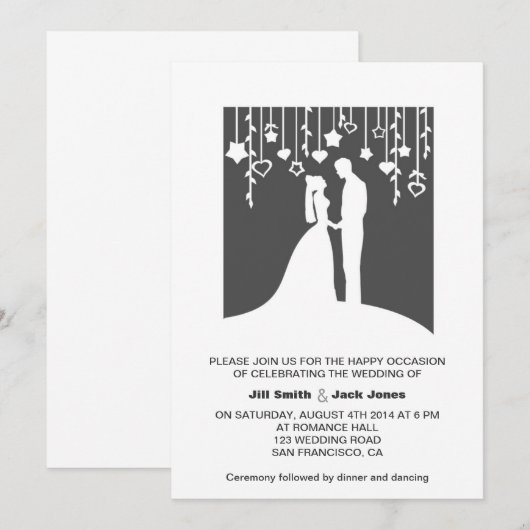 Zwart-wit bruid en bruin papier, geslepen kaart (Voorkant / Achterkant)