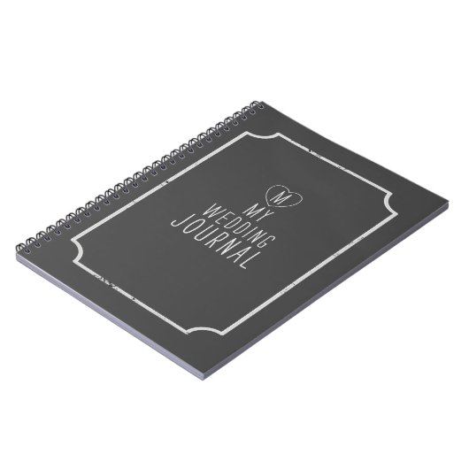 Zwart-wit bruid Monogram bruiloft Notitieboek (Linkerzijde)