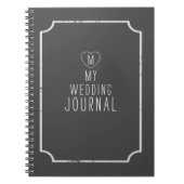 Zwart-wit bruid Monogram bruiloft Notitieboek (Voorkant)