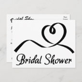 Zwart-wit bruids Douche Uitnodiging bruiloft (Voorkant / Achterkant)