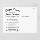 Zwart-wit bruids Douche Uitnodiging bruiloft (Achterkant)