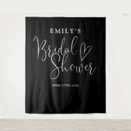 Zwart-Wit Bruids Shower Foto Achtergrond Wandkleed