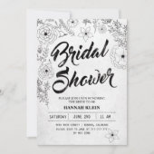  zwart-wit bruidsdoucheuitnodiging kaart (Voorkant)