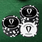 Zwart-wit bruidsjonker trouwfeest vrijgezellenfees poker chips