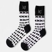 Zwart & Wit Bruidsjonkers Huwelijks Monogram Sokken (Links)