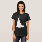 Zwart-wit bruidsjurk bruiloft t-shirt (Voorkant volledig)