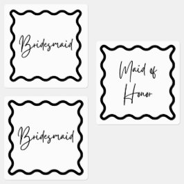 Zwart & Wit, bruidsmeisje & bruidsmeisje Labels