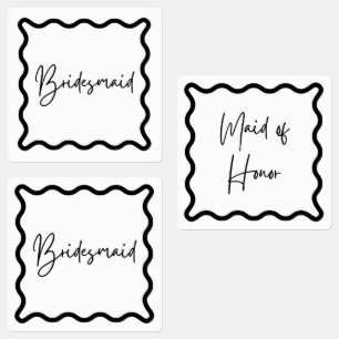 Zwart & Wit, bruidsmeisje & bruidsmeisje Labels