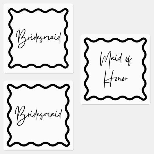 Zwart & Wit, bruidsmeisje & bruidsmeisje Labels (Groep)