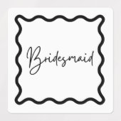 Zwart & Wit, bruidsmeisje & bruidsmeisje Labels (Design 1)