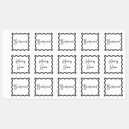 Zwart & Wit, bruidsmeisje & bruidsmeisje Labels