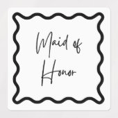 Zwart & Wit, bruidsmeisje & bruidsmeisje Labels (Design 2)