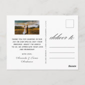 Zwart-wit bruiloft 2 foto Dank u Briefkaart (Achterkant)