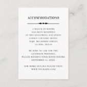 Zwart wit bruiloft accommodaties. Eenvoudige detai Informatiekaartje (Voorkant)