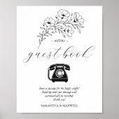 Zwart-wit bruiloft Audio Guest Book Sign Poster (Voorkant)