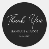 Zwart-wit bruiloft Bedankt voor de Sticker (Voorkant)