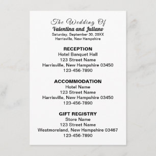 Zwart-wit bruiloft behuizing Kaart