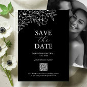 Zwart-wit bruiloft bewaar de data save the date