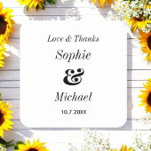 Zwart wit bruiloft bruid bruidegom kartonnen onderzetters