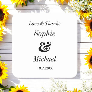 Zwart wit bruiloft bruid bruidegom kartonnen onderzetters